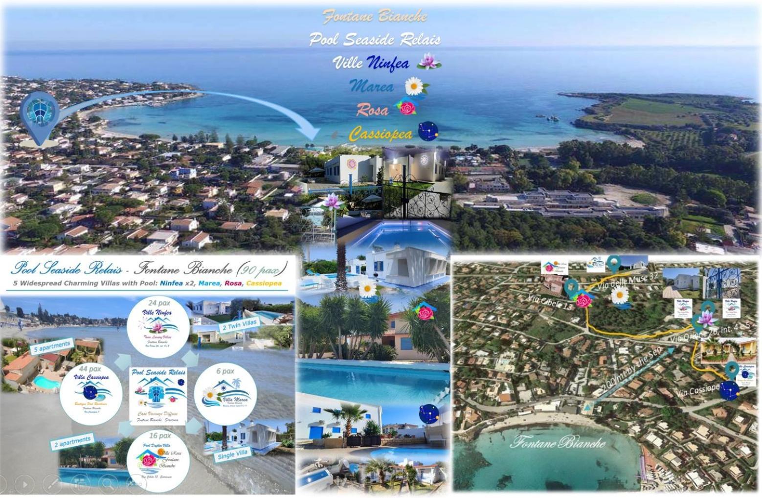 Pool Seaside Relais - Ville Ninfea, Marea, Rosa E Cassiopea Фонтане-Бьянке Экстерьер фото